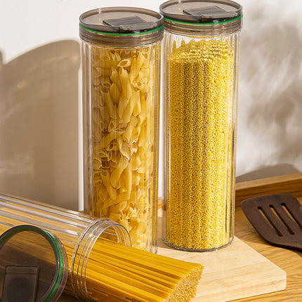 6PCS Clear Storage Containers with Lids Kitchen Pantry Organiser Tall Plastic Jars