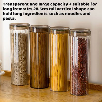 6PCS Clear Storage Containers with Lids Kitchen Pantry Organiser Tall Plastic Jars
