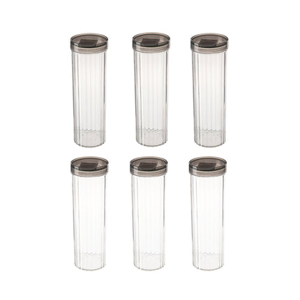 6PCS Clear Storage Containers with Lids Kitchen Pantry Organiser Tall Plastic Jars