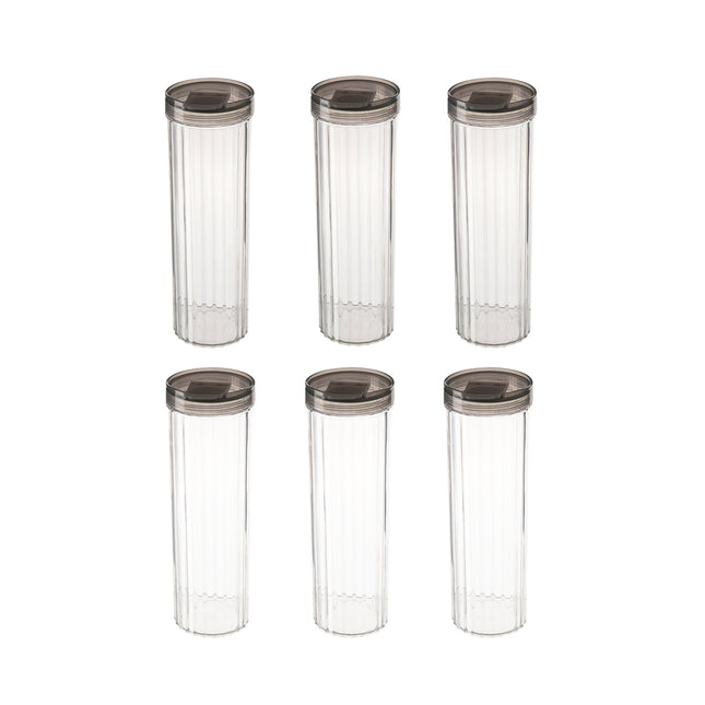 6PCS Clear Storage Containers with Lids Kitchen Pantry Organiser Tall Plastic Jars