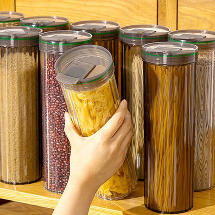 6PCS Clear Storage Containers with Lids Kitchen Pantry Organiser Tall Plastic Jars