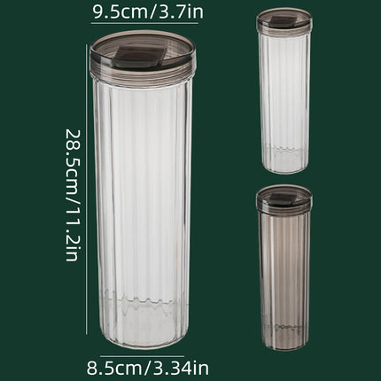 6PCS Clear Storage Containers with Lids Kitchen Pantry Organiser Tall Plastic Jars