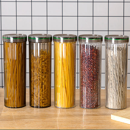 6PCS Clear Storage Containers with Lids Kitchen Pantry Organiser Tall Plastic Jars