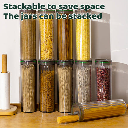 6PCS Clear Storage Containers with Lids Kitchen Pantry Organiser Tall Plastic Jars