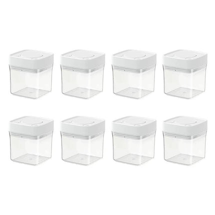 Square Sealed Food Storage Containers Set of 8 500ml Airtight Kitchen Jars