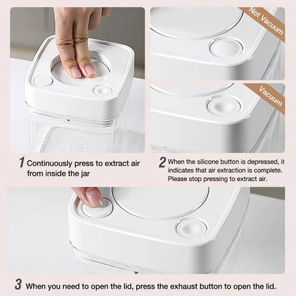Square Sealed Food Storage Containers Set of 8 500ml Airtight Kitchen Jars