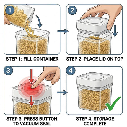 Square Sealed Food Storage Containers Set of 8 500ml Airtight Kitchen Jars