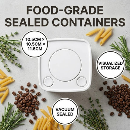 Square Sealed Food Storage Containers Set of 8 500ml Airtight Kitchen Jars