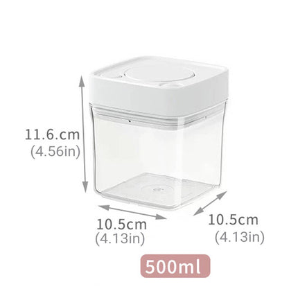 Square Sealed Food Storage Containers Set of 8 500ml Airtight Kitchen Jars