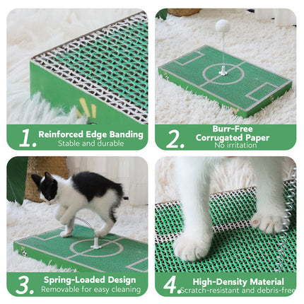Football Field Shaped Cat Scratching Board Durable Non-Shedding for Cat Play