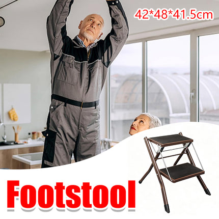 Home Multi Function Foldable Metal Step Stool Footstool Space Saving Durable