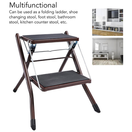 Home Multi Function Foldable Metal Step Stool Footstool Space Saving Durable