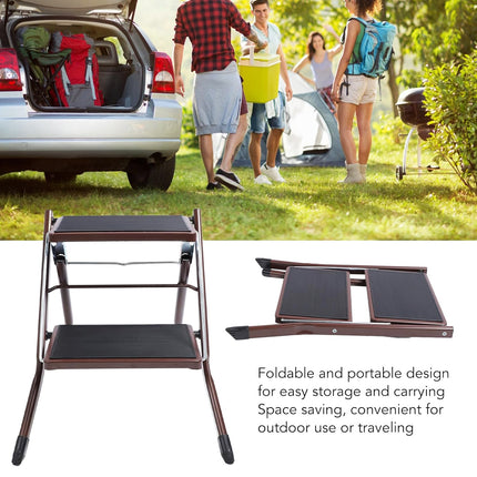Home Multi Function Foldable Metal Step Stool Footstool Space Saving Durable