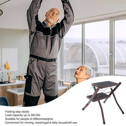 Home Multi Function Foldable Metal Step Stool Footstool Space Saving Durable