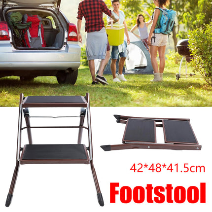 Home Multi Function Foldable Metal Step Stool Footstool Space Saving Durable