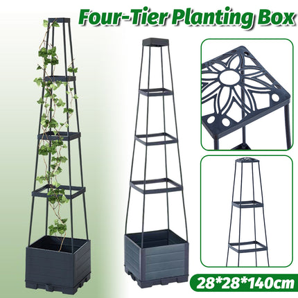 4 Tier Plant Stand Ladder Shelf for Climbing Vines Indoor Outdoor Garden Use