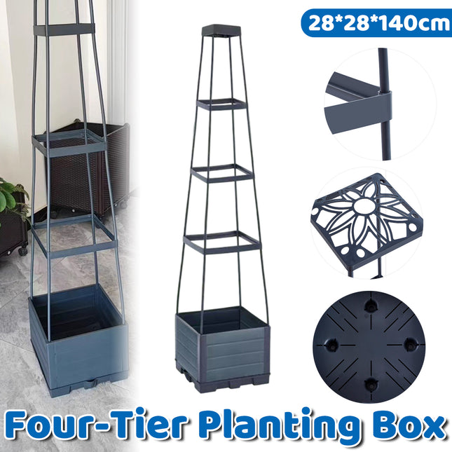 4 Tier Plant Stand Ladder Shelf for Climbing Vines Indoor Outdoor Garden Use