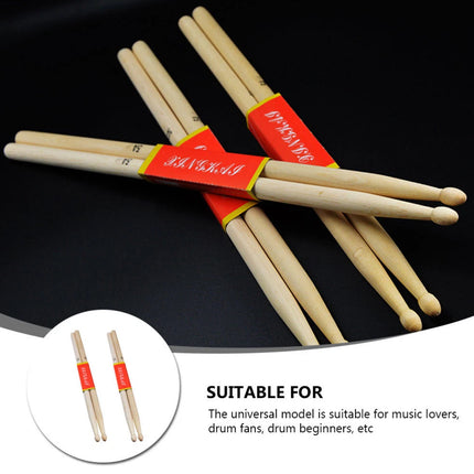 12 Pairs Wooden Drum Sticks Solid Wood Jazz Drum Mallets Professional Durable