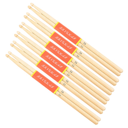 12 Pairs Wooden Drum Sticks Solid Wood Jazz Drum Mallets Professional Durable