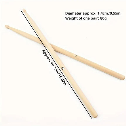 12 Pairs Wooden Drum Sticks Solid Wood Jazz Drum Mallets Professional Durable
