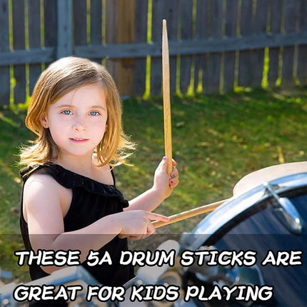 12 Pairs Wooden Drum Sticks Solid Wood Jazz Drum Mallets Professional Durable