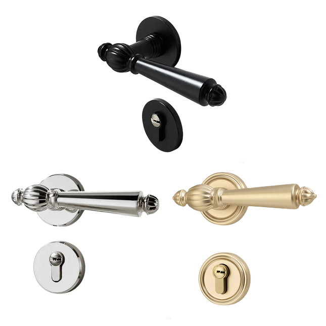 Retro Wooden Door Lock Handle Static Home Door Handle Without Lock Core 145mm