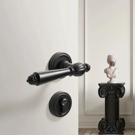 Retro Wooden Door Lock Handle Static Home Door Handle Without Lock Core 145mm