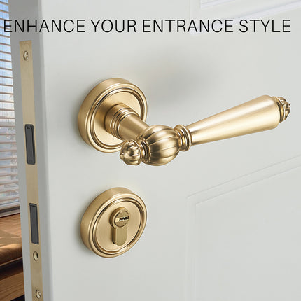 Retro Wooden Door Lock Handle Static Home Door Handle Without Lock Core 145mm