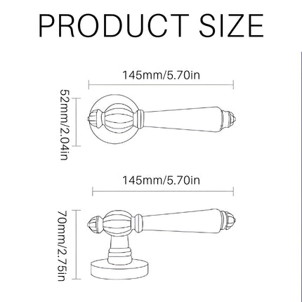 Retro Wooden Door Lock Handle Static Home Door Handle Without Lock Core 145mm