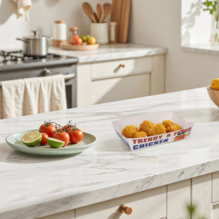 Disposable No Fold Oil Proof Snack Box Leak Resistant Microwave for Fast Food