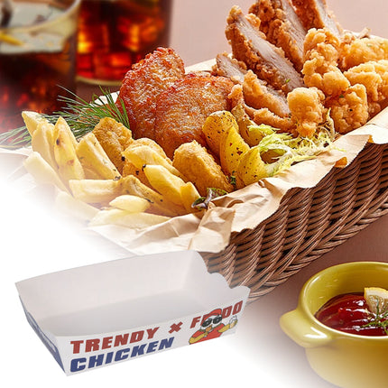 Disposable No Fold Oil Proof Snack Box Leak Resistant Microwave for Fast Food