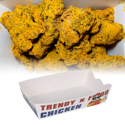 Disposable No Fold Oil Proof Snack Box Leak Resistant Microwave for Fast Food