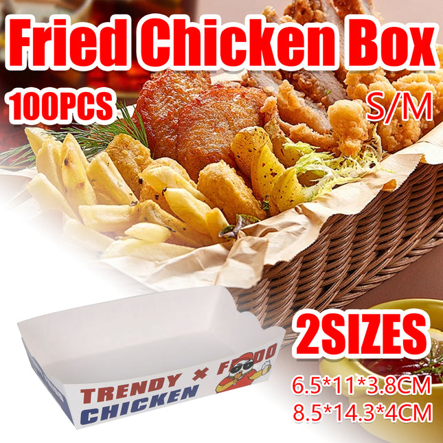 Disposable No Fold Oil Proof Snack Box Leak Resistant Microwave for Fast Food