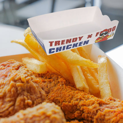 Disposable No Fold Oil Proof Snack Box Leak Resistant Microwave for Fast Food