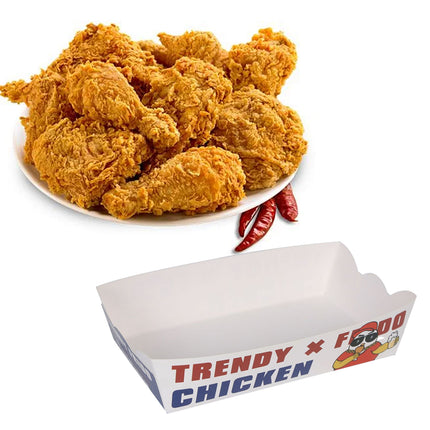 Disposable No Fold Oil Proof Snack Box Leak Resistant Microwave for Fast Food