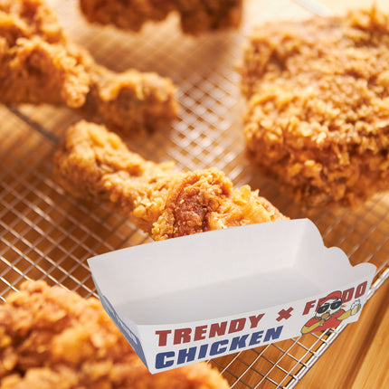 Disposable No Fold Oil Proof Snack Box Leak Resistant Microwave for Fast Food