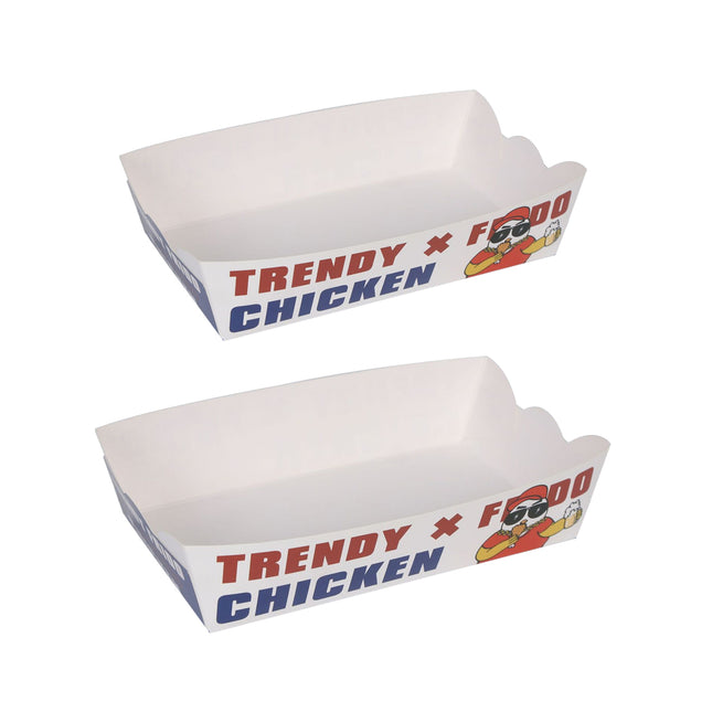 Disposable No Fold Oil Proof Snack Box Leak Resistant Microwave for Fast Food