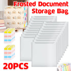 20PCS Frosted Document Storage Bag Clear File Organizer Waterproof Durable
