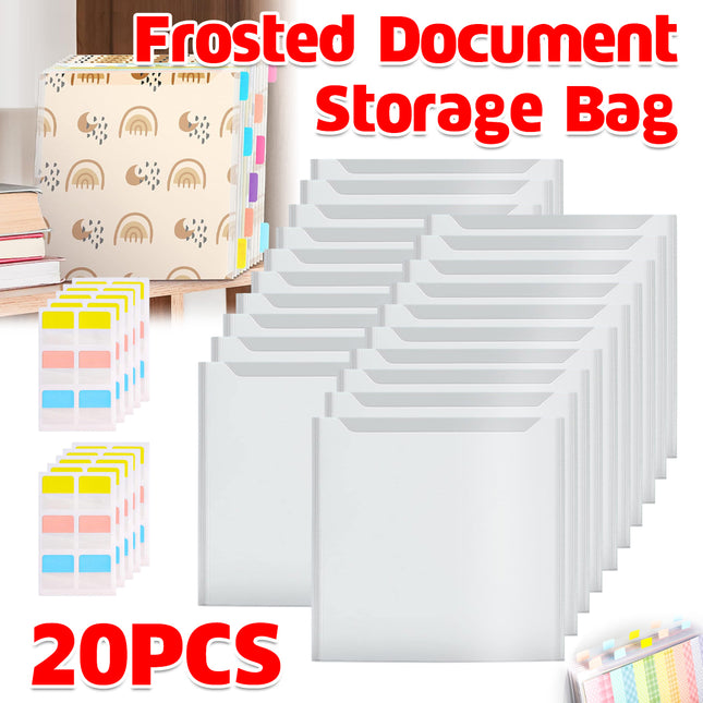 20PCS Frosted Document Storage Bag Clear File Organizer Waterproof Durable