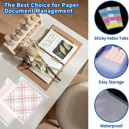 20PCS Frosted Document Storage Bag Clear File Organizer Waterproof Durable