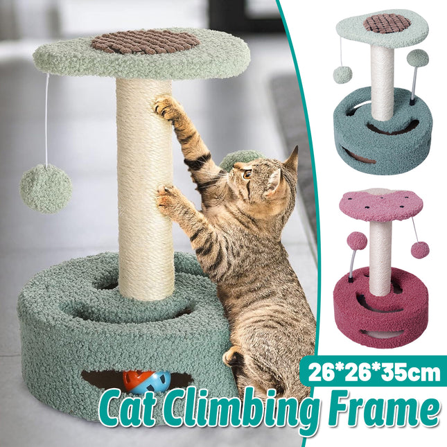 Cat Climbing Toy Small Jump Platform with Claw Scratching Board for Kittens Play