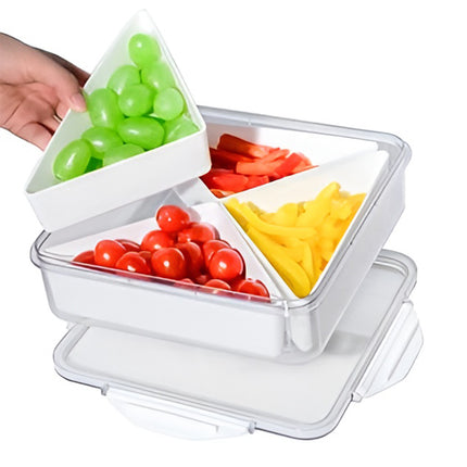 Transparent Compartment Fruit Tray with Lid Multifunctional Food Storage Box