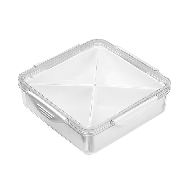 Transparent Compartment Fruit Tray with Lid Multifunctional Food Storage Box