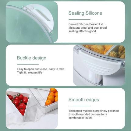 Transparent Compartment Fruit Tray with Lid Multifunctional Food Storage Box