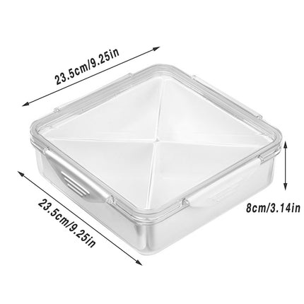 Transparent Compartment Fruit Tray with Lid Multifunctional Food Storage Box