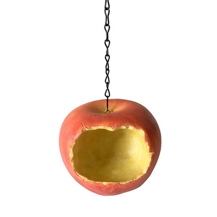 Resin Apple Bird Feeder Hanging Outdoor Garden Wild Bird Feeding Station