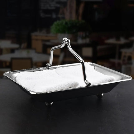 Stainless Steel Wine Frame Handheld Fruit Plate Home Dining Hotel Serving Basket