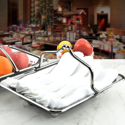 Stainless Steel Wine Frame Handheld Fruit Plate Home Dining Hotel Serving Basket