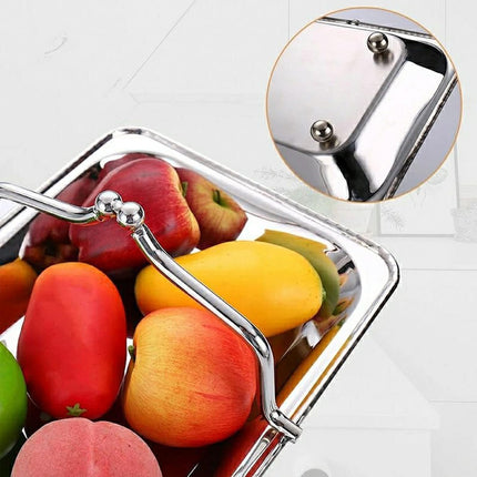 Stainless Steel Wine Frame Handheld Fruit Plate Home Dining Hotel Serving Basket
