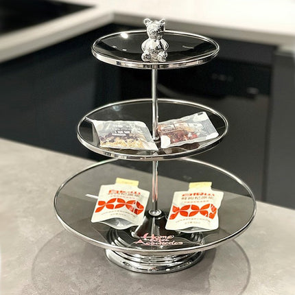 Multi Layer Glass Fruit Plate Dessert Display Stand for Home Party Table Decor